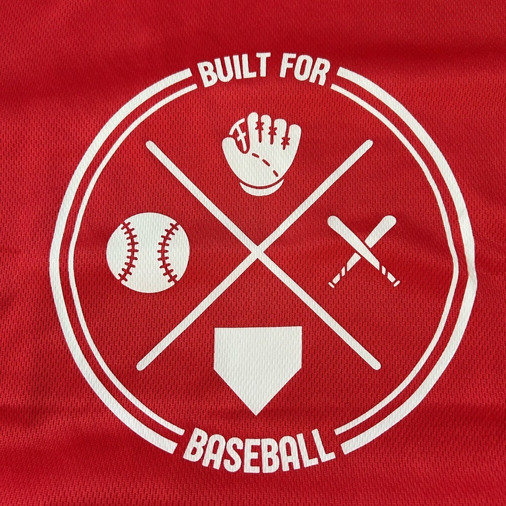 Red Short Sleeve Tee with Sports Graphic - Picture 2 of 4